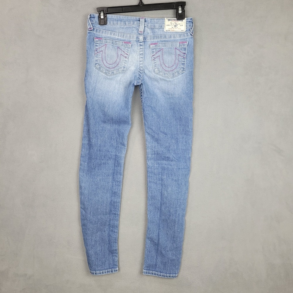 True Religion Skinny Jeans‎ Girls 12 Blue Denim Cotton Stretch Medium Wash - Picture 6 of 9